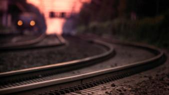 Depth of field railroads railroad tracks railway trains wallpaper