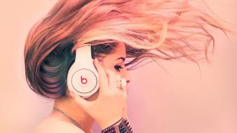 Dj girls dr dre monster beat music pink wallpaper