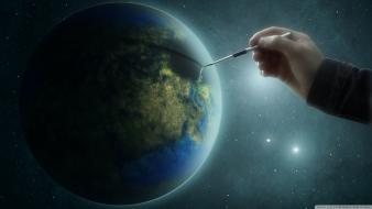 Earth abstract digital art paint wallpaper