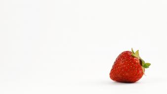 Fruits simple background strawberries white wallpaper