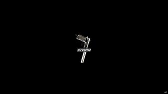 Hartnett lucky number slevin black background pistols wallpaper