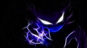 Haunter pokemon black background blue wallpaper