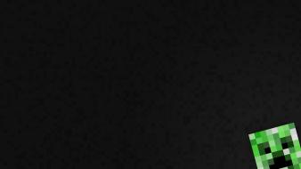 Minecraft black background creeper video games wallpaper
