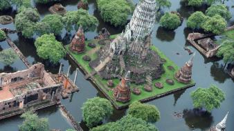 Thailand temples water wallpaper