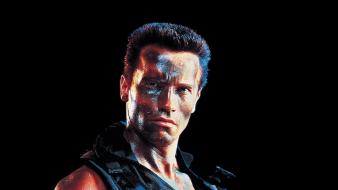 Arnold schwarzenegger commandos black background men movies wallpaper