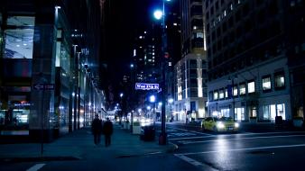 City lights night streets traffic urban wallpaper
