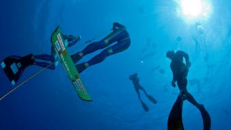 Diving underwater wallpaper