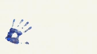 Fingerprints hands minimalistic white background wallpaper