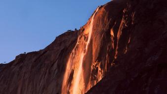 Fire fall yosemite national park sam falls wallpaper