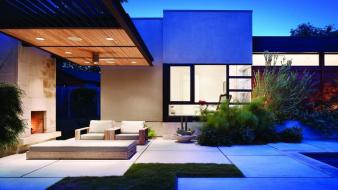 Garden house modern wallpaper