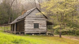 Great smoky mountains national park tennessee bud cabin wallpaper