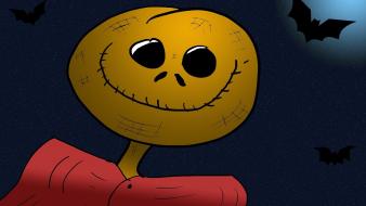 Halloween artwork bats pumpkins smiley face wallpaper