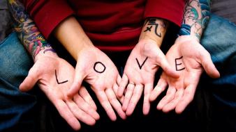 Hands love tattoos wallpaper