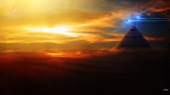 Stargate fantasy art pyramids wallpaper