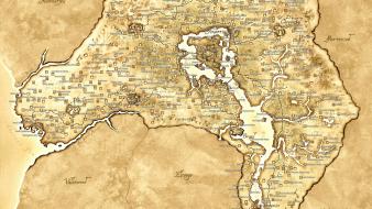 The elder scrolls digital art maps video games wallpaper