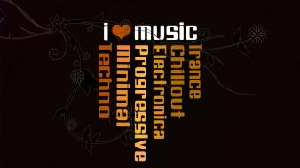 Trance love music techno typography wallpaper
