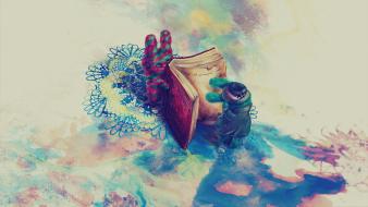 Abstract artwork books wallpaper