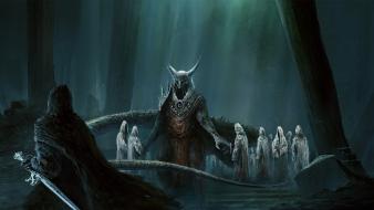 Artwork creepy fantasy art ghosts swords wallpaper