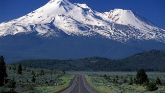 California mount shasta roads scenic wallpaper