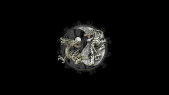 Dragons tigers yin yang wallpaper