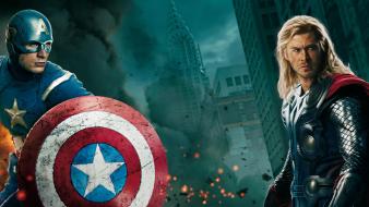 Evans hemsworth steve rogers the avengers movie wallpaper
