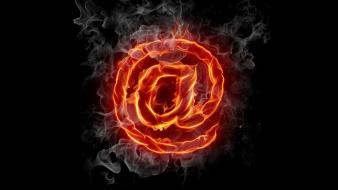 Fire flaming letter sign typography wallpaper
