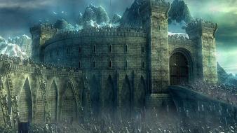 Helms deep artwork battles castles fantasy art wallpaper