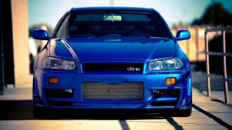 Nissan skyline blue cars wallpaper