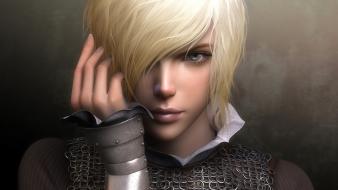 Blondes fantasy art faces wallpaper