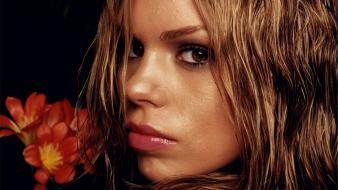 Blondes women close-up flowers billie piper faces wallpaper