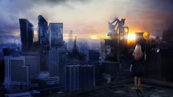 Cityscapes digital art fantasy futuristic city wallpaper