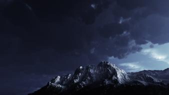 Clouds dark night storm mountain view wallpaper