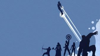 Marvel comics the avengers hawkeye blue background wallpaper