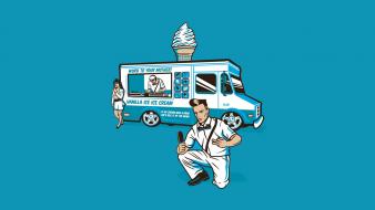 Minimalistic ice cream funny vanilla wallpaper