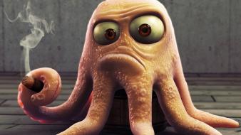 Pulpo fumando wallpaper