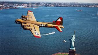 Statue of liberty b-17 flying fortress b17 wallpaper
