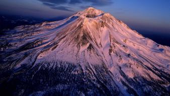 Volcanoes california mount shasta aerial view wallpaper