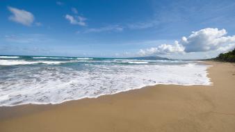 Water clouds nature beach sand skyscapes wallpaper