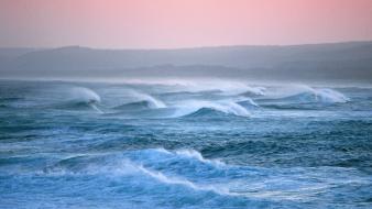 Water nature waves volcanoes wallpaper