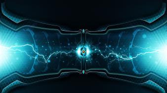 Abstract artwork blue electricity light wallpaper