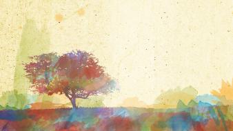 Artwork colors color splash trees wallpaper