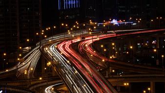 Asia china shanghai cityscapes lights wallpaper