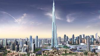 Burj khalifa dubai united arab emirates artwork cityscapes wallpaper