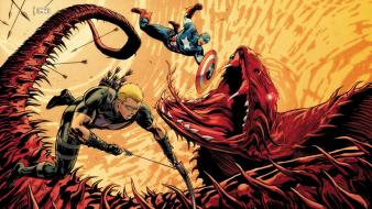 Captain america hawkeye marvel comics battles wallpaper