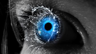 Closeup color splash eyes selective coloring splashes wallpaper