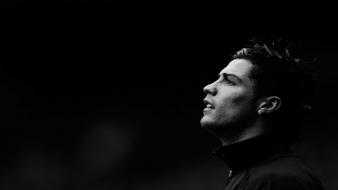 Cristiano ronaldo faces monochrome soccer wallpaper