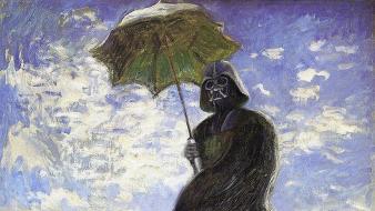 Darth vader star wars artwork funny oil painting wallpaper