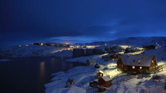 Landscapes night winter wallpaper