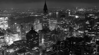 York city architecture black and white cityscapes wallpaper