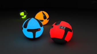 3d abstract balls glowing wallpaper